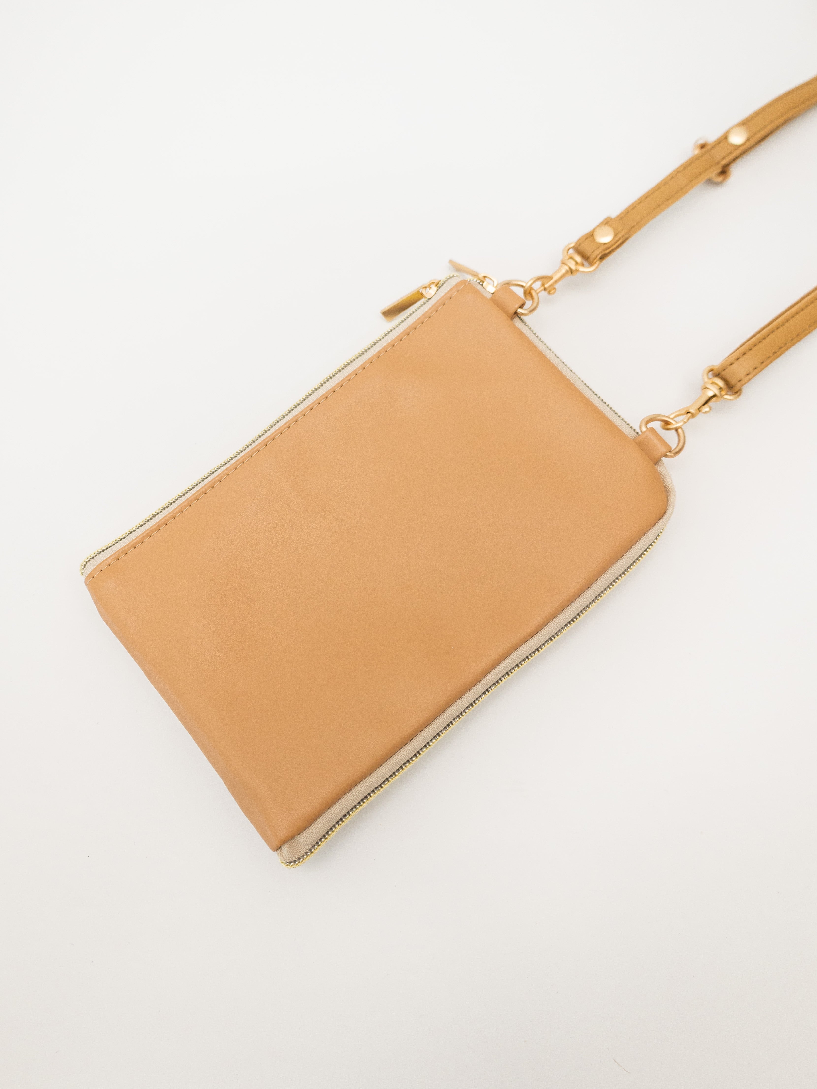 Nude Bone Leather Dual Zip Sling Bag 2.0