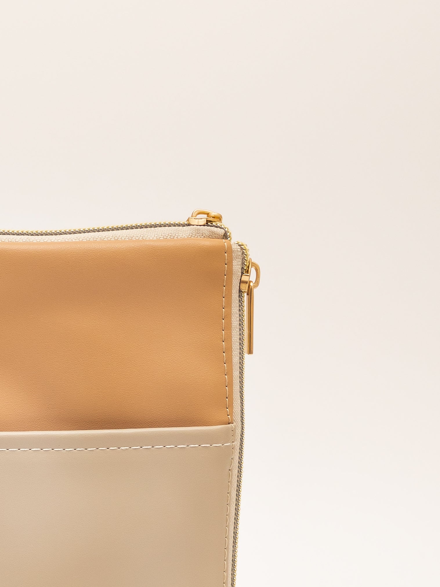 Nude Bone Leather Dual Zip Sling Bag 2.0