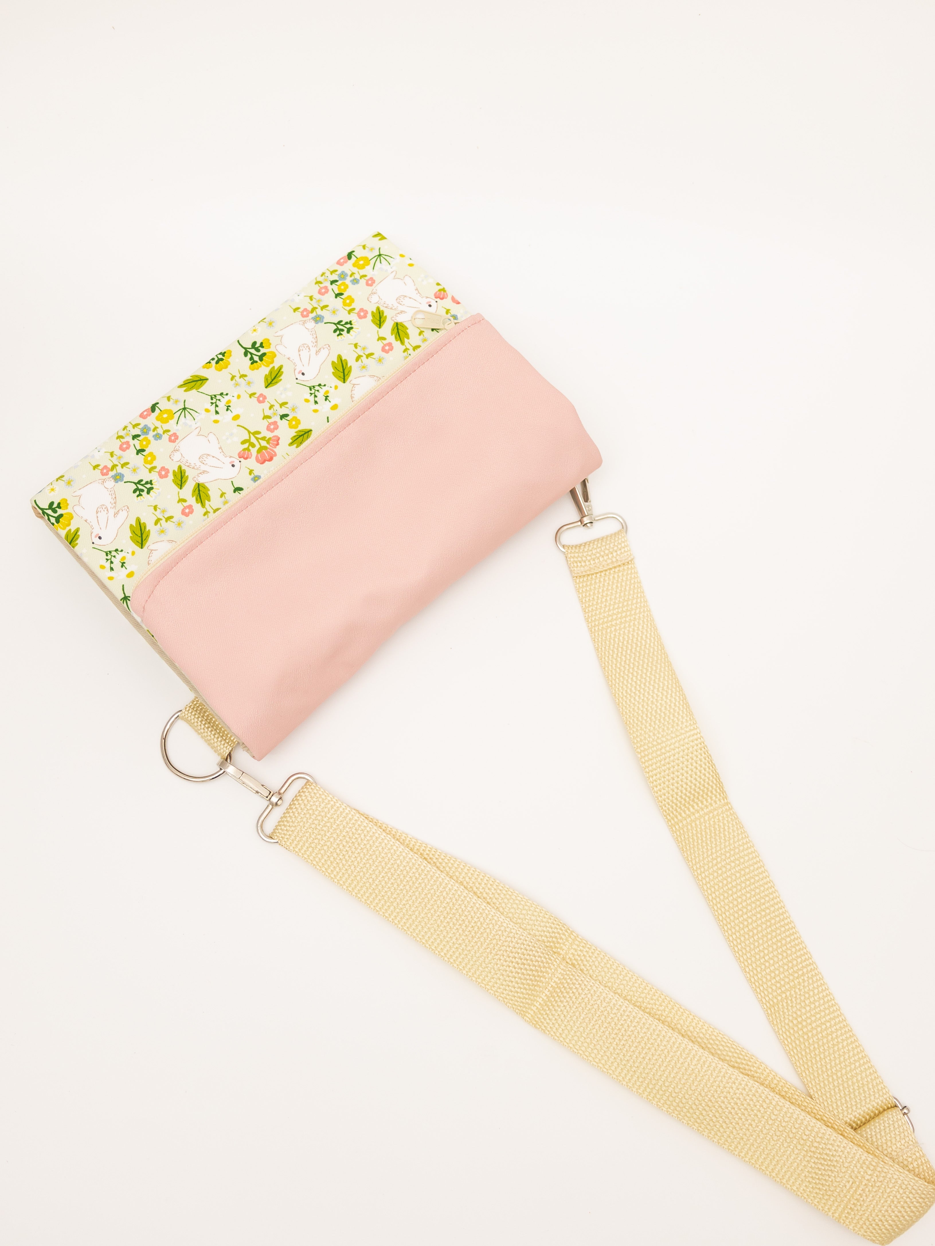 Rabbit Florals Yellow Pink Kids Portable Doodle Bag