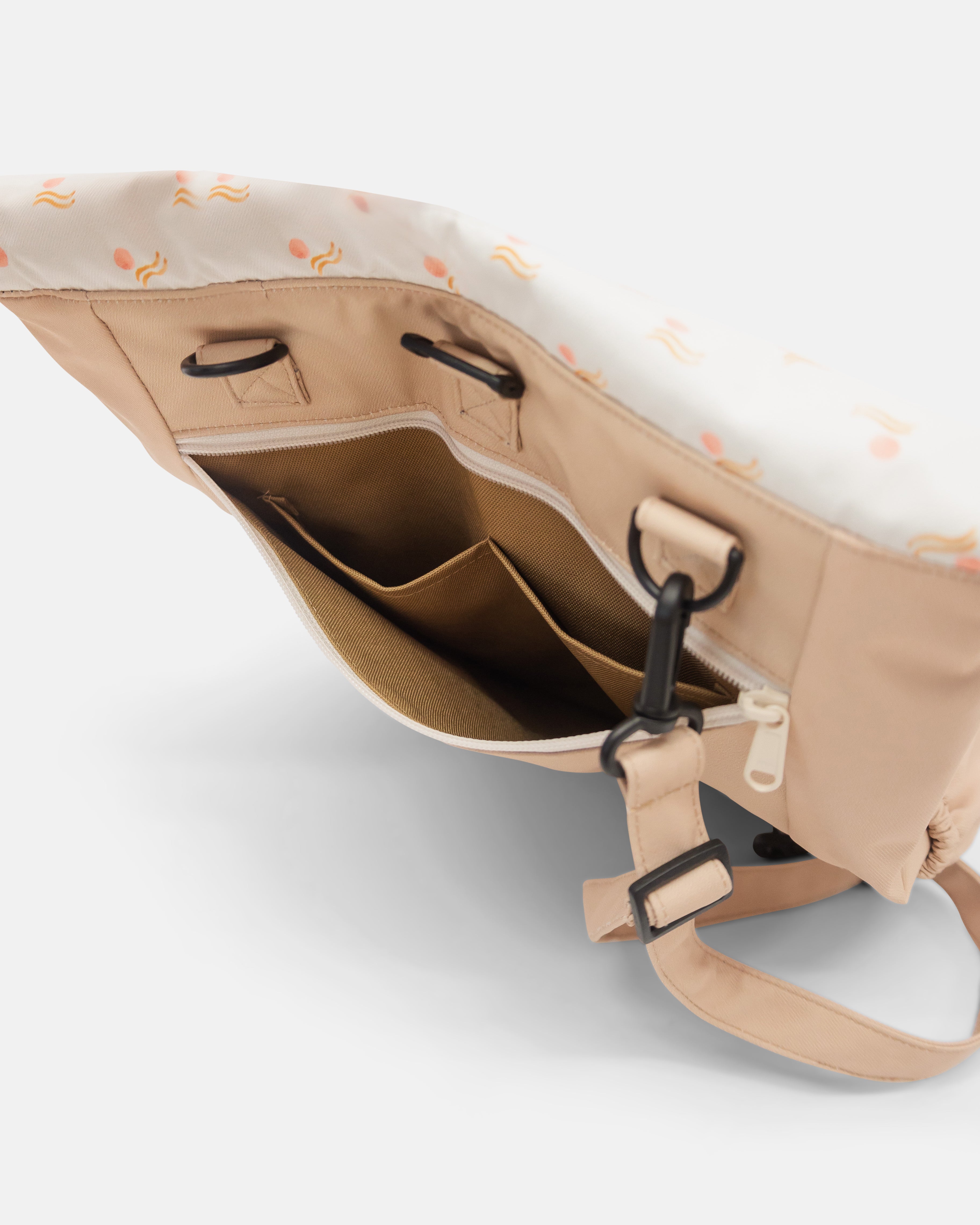 {{LoveTheArk x Mori}} Circles Waves Nude Utility 4-Way Washable Bag 2.0