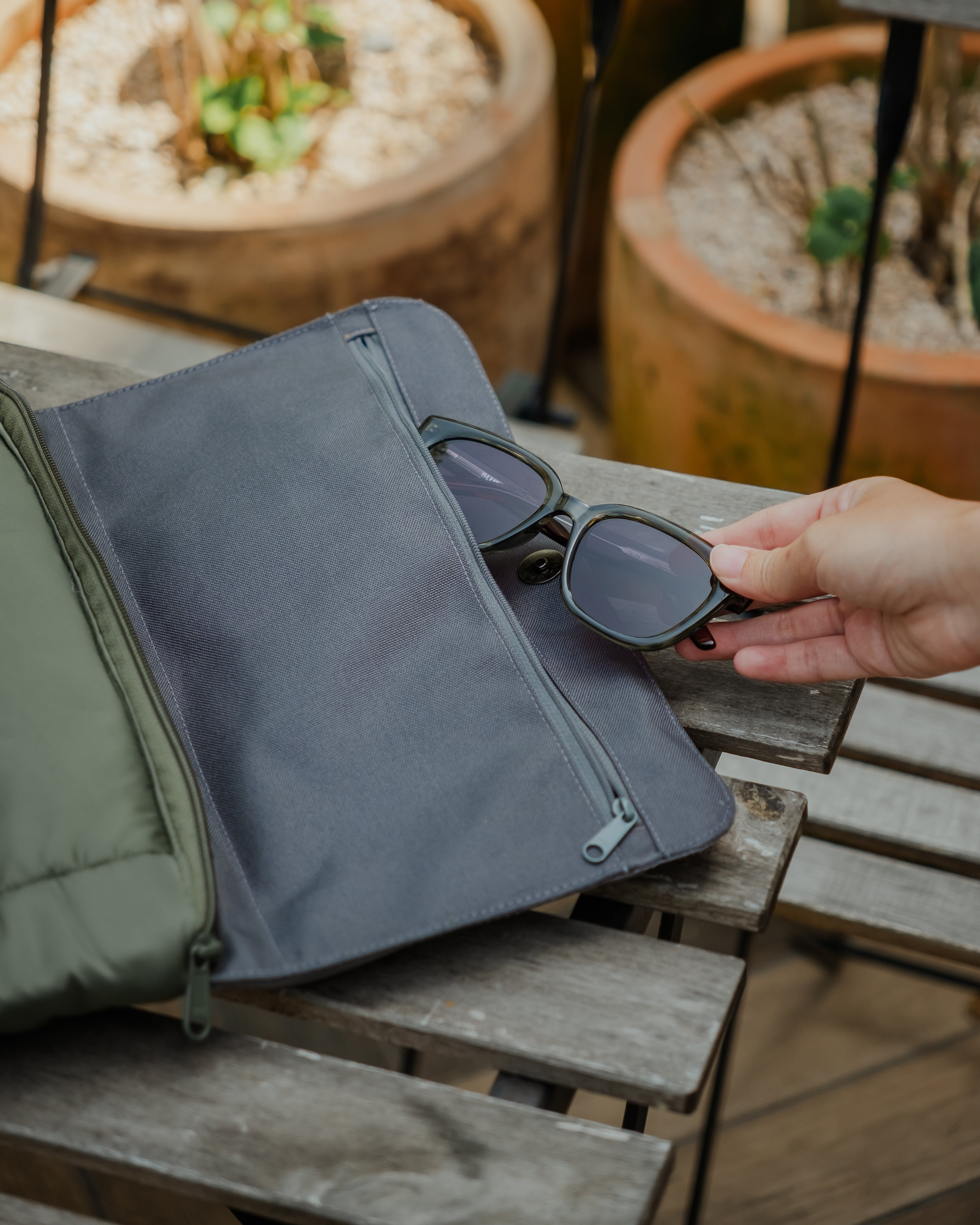 Pleats Olive Grey 4-Way Washable Bag 2.0