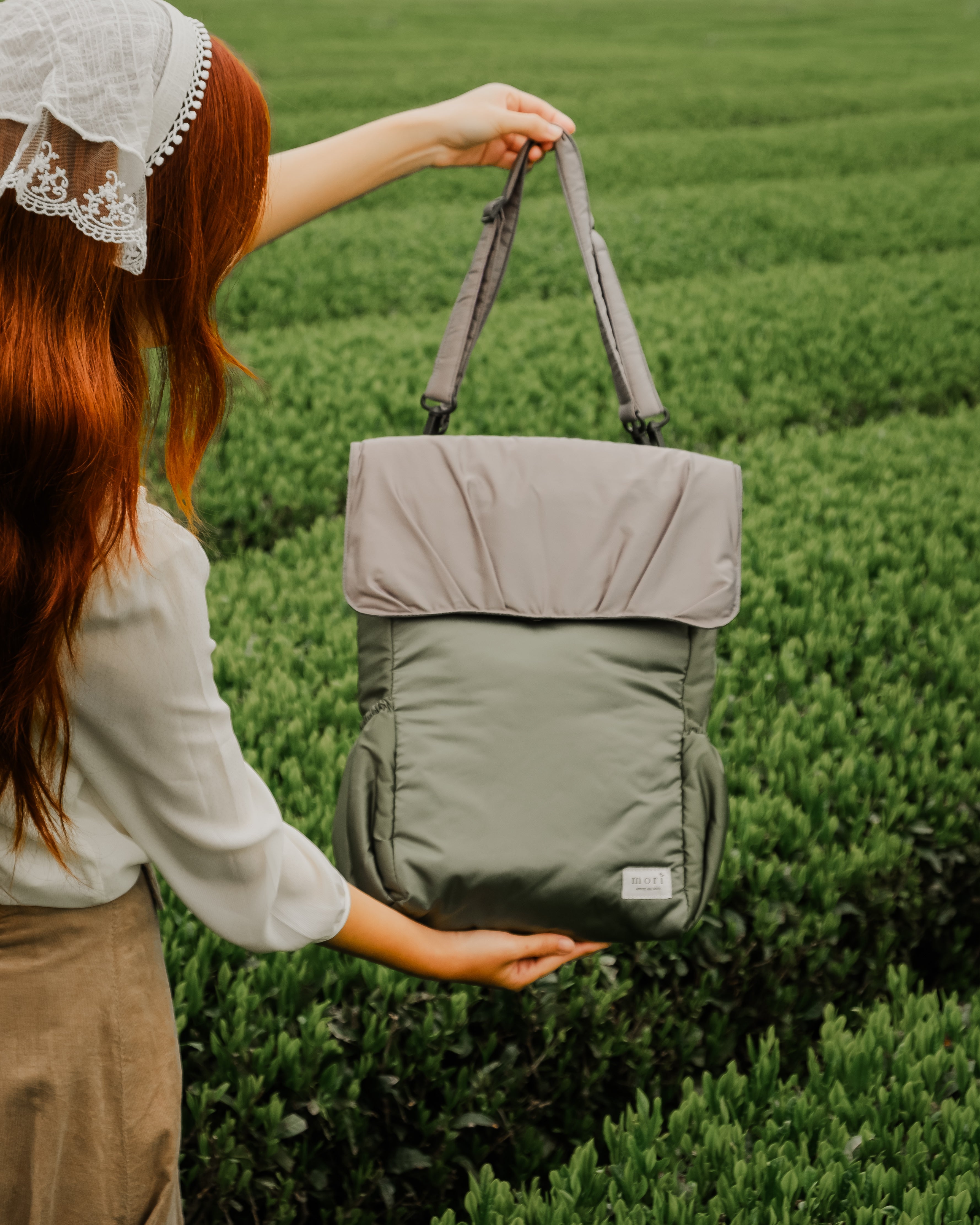 Pleats Olive Grey 4-Way Washable Bag 2.0