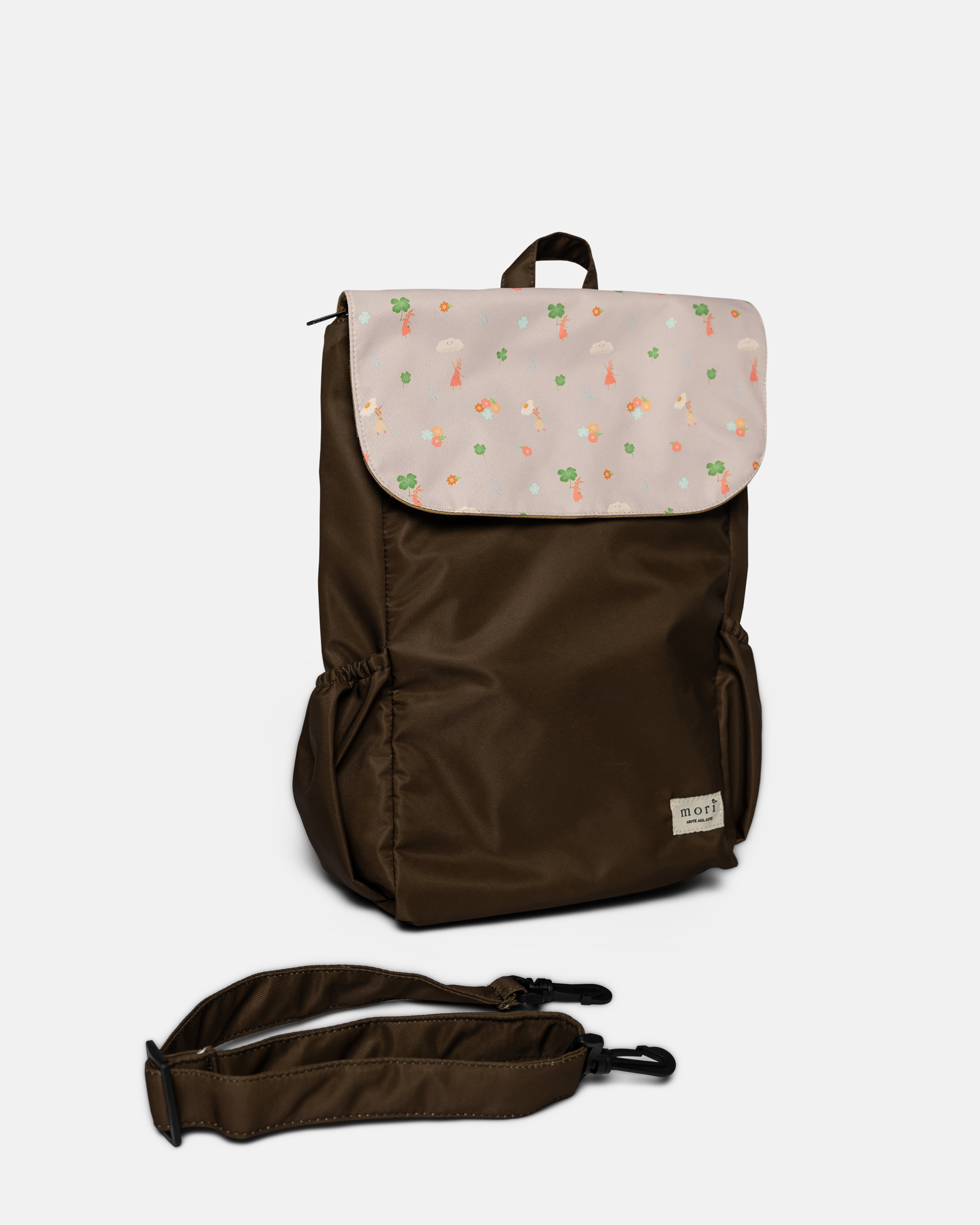 Whimsical Joy Rabbits Brown Utility Backpack 3.0