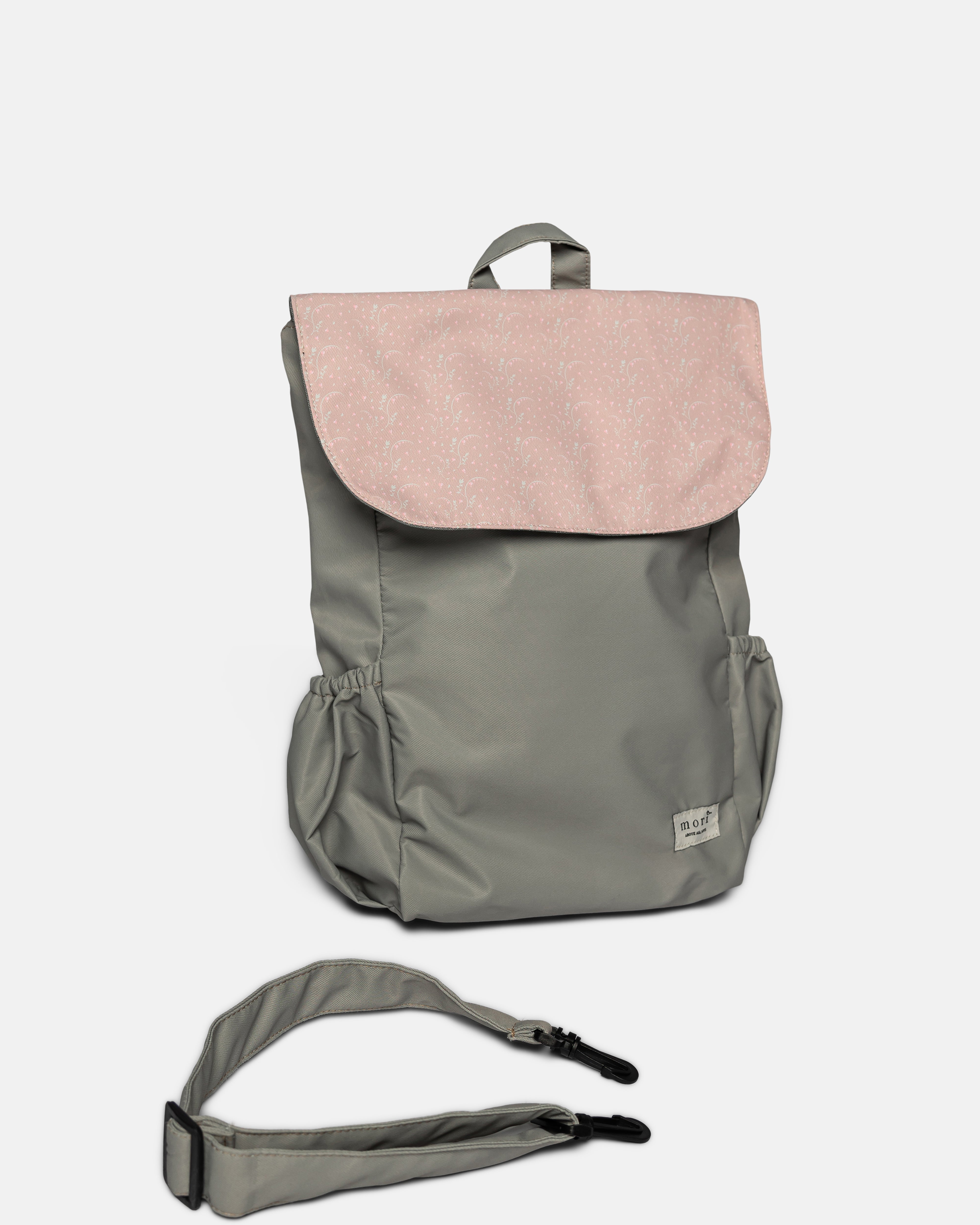 {{ARTDIS x Mori}} Bleeding Hearts Pink Grey Utility Backpack 3.0