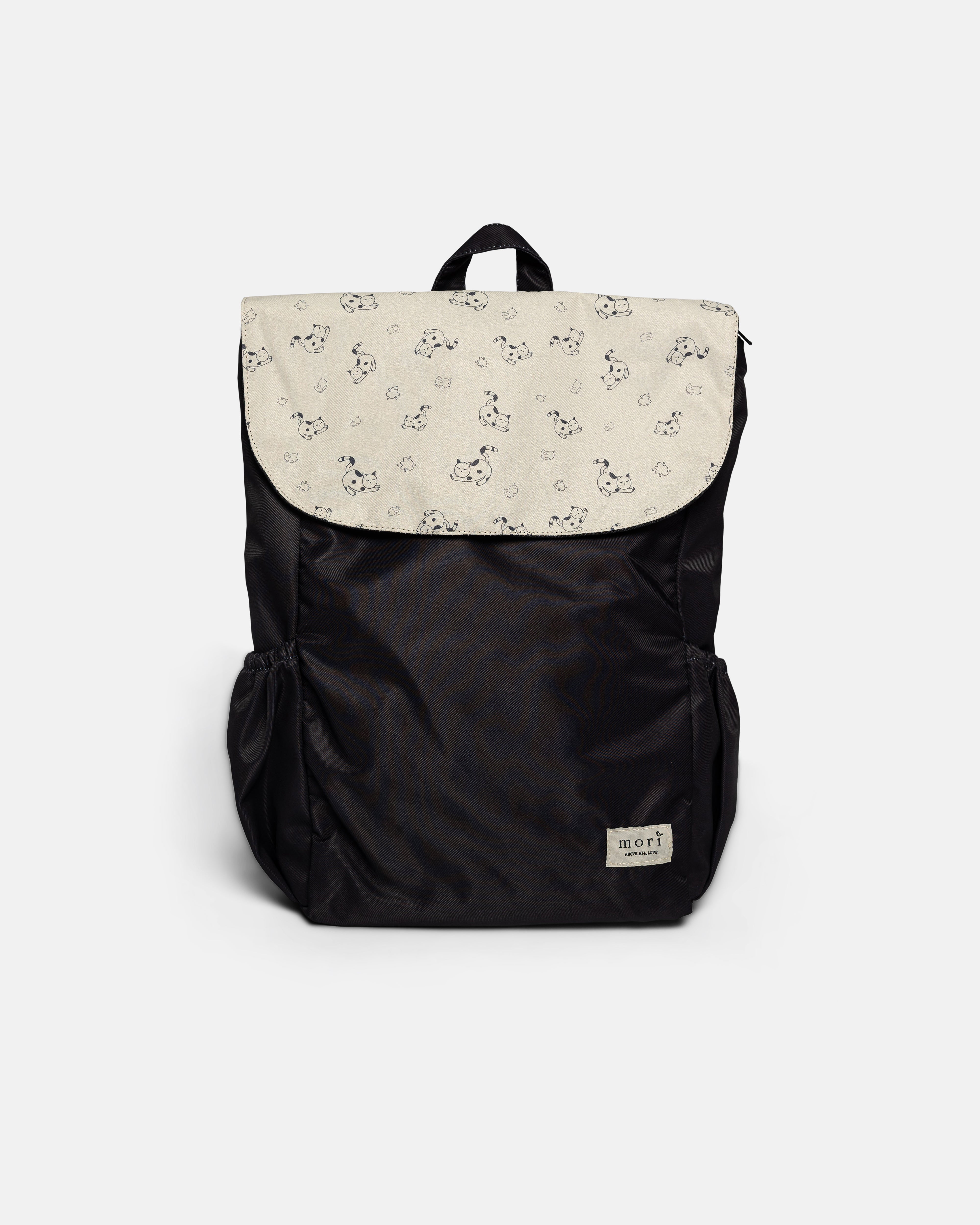 {{ARTDIS x Mori}} Cat & Bird Black Utility Backpack 3.0