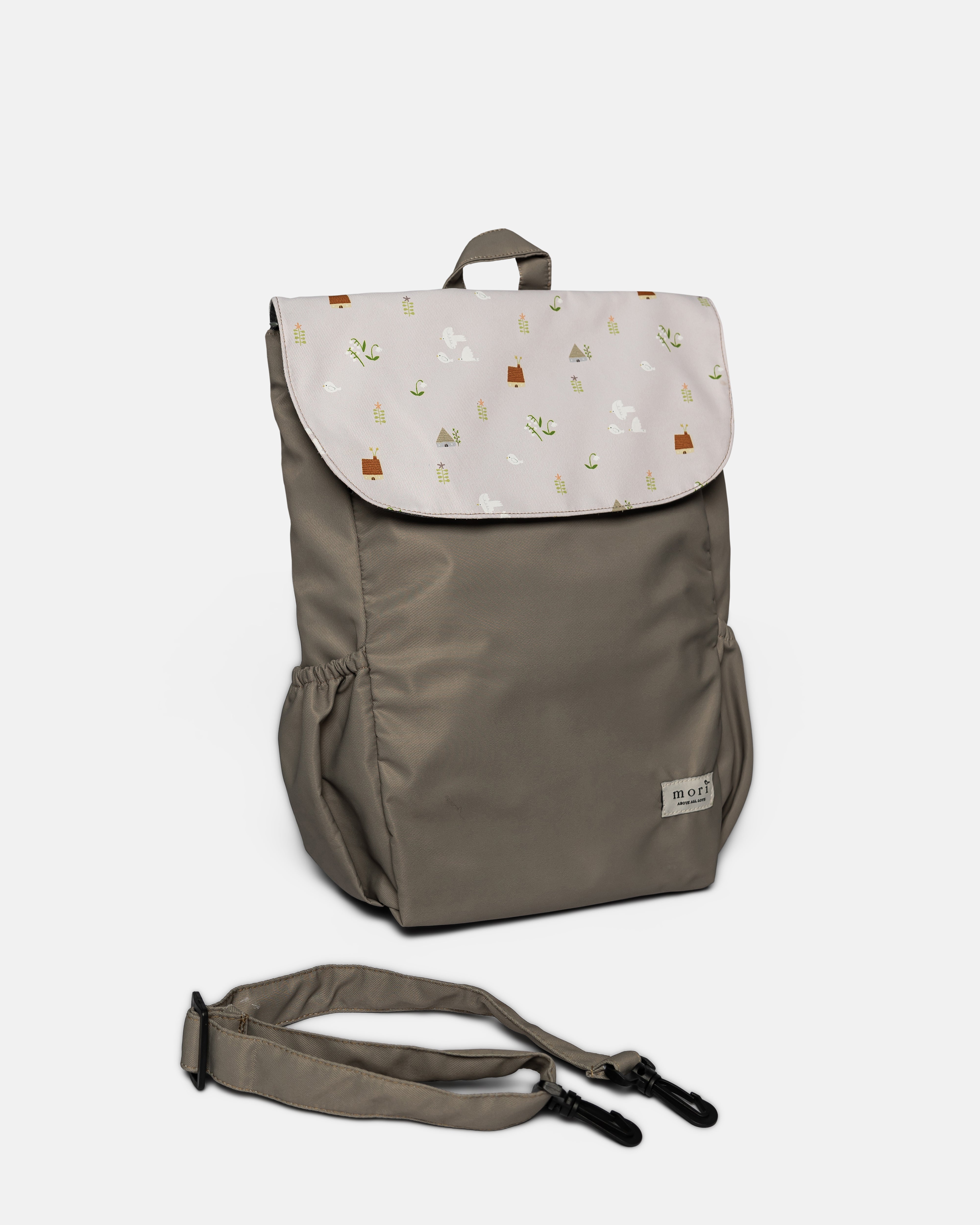 Birds and Lilies Greyish-Green Utility Backpack 3.0