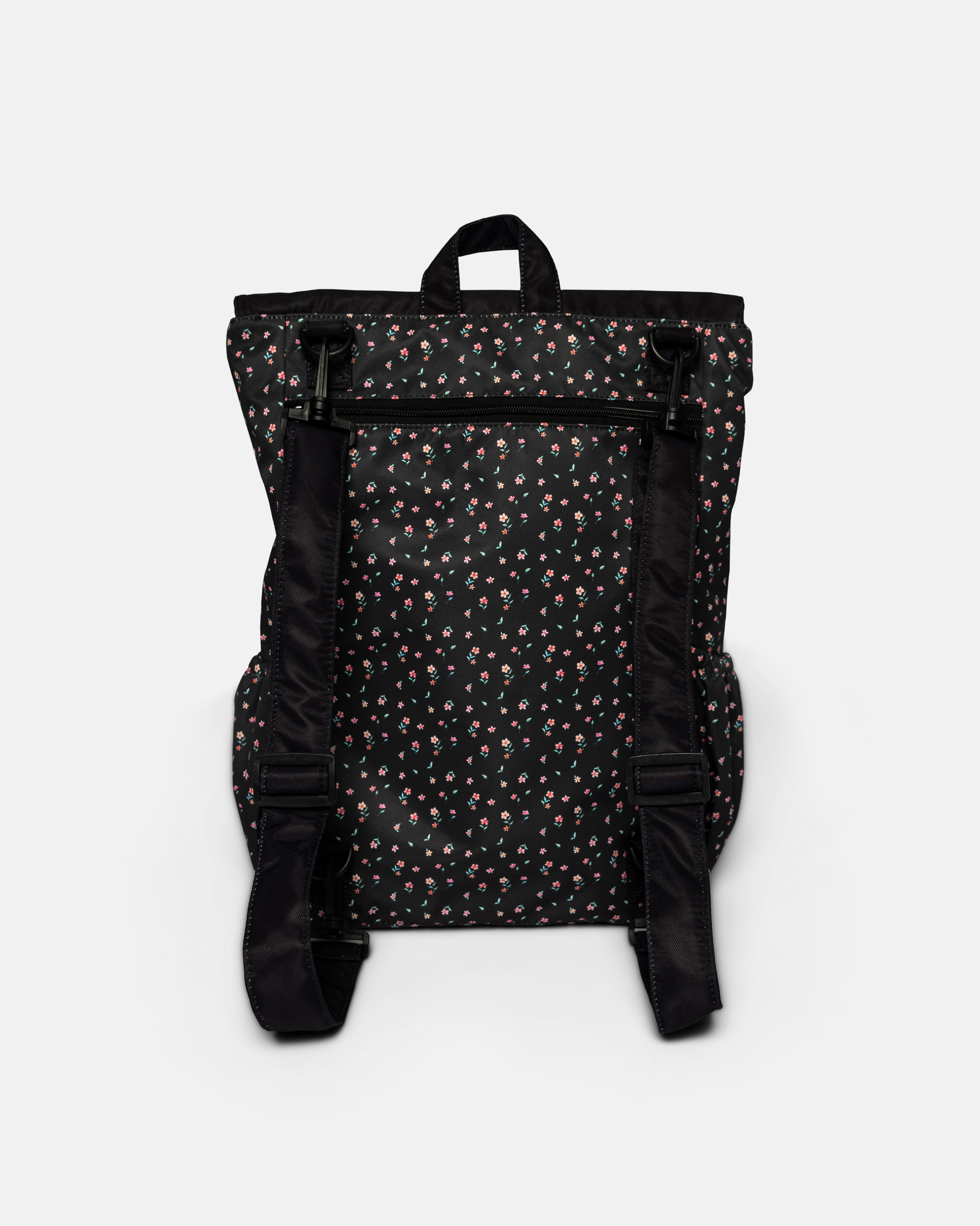 Black Romantic Florals Utility Backpack 3.0