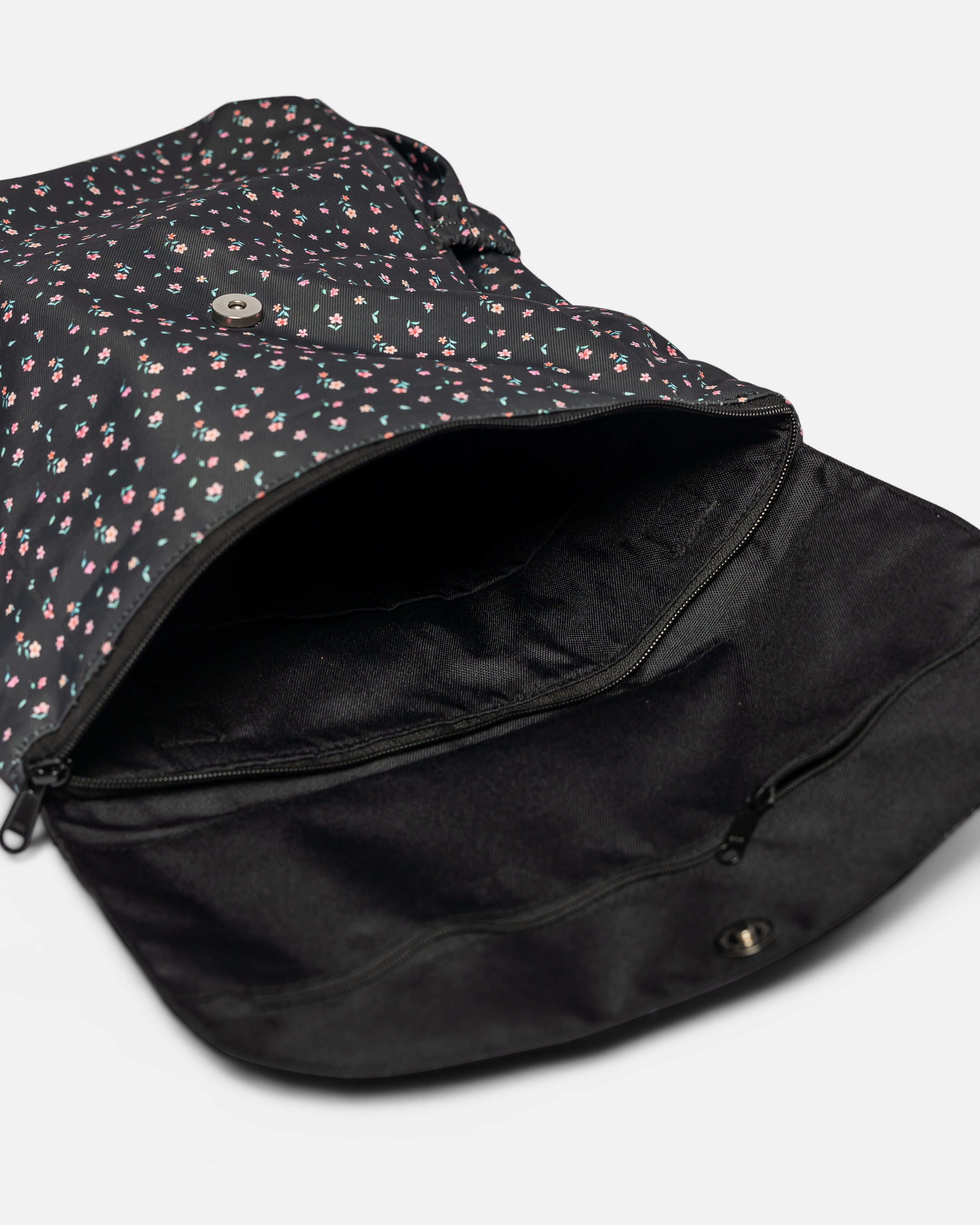 Black Romantic Florals Utility Backpack 3.0