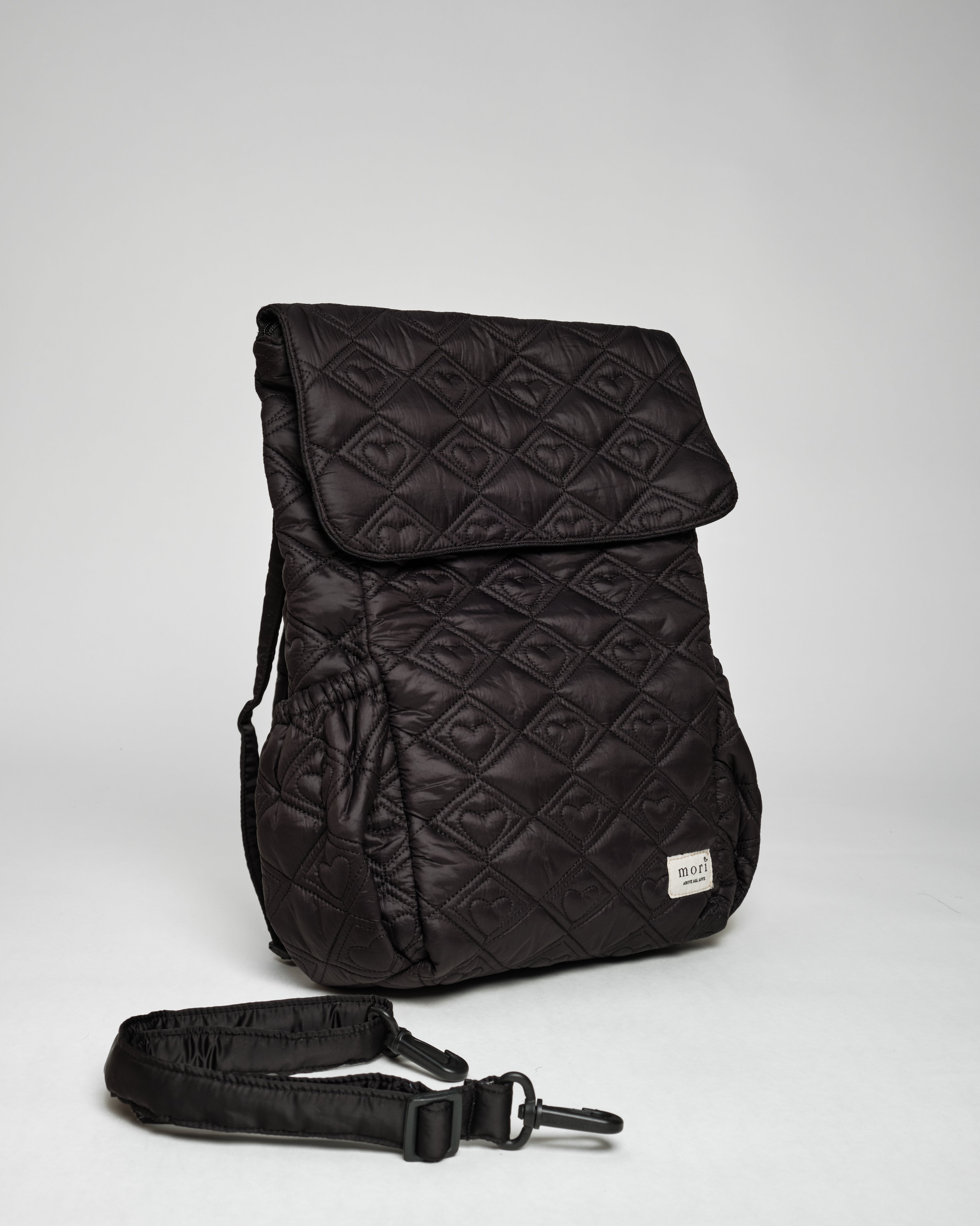 Quilted Hearts Black Utility 4-Way Washable Bag 2.0