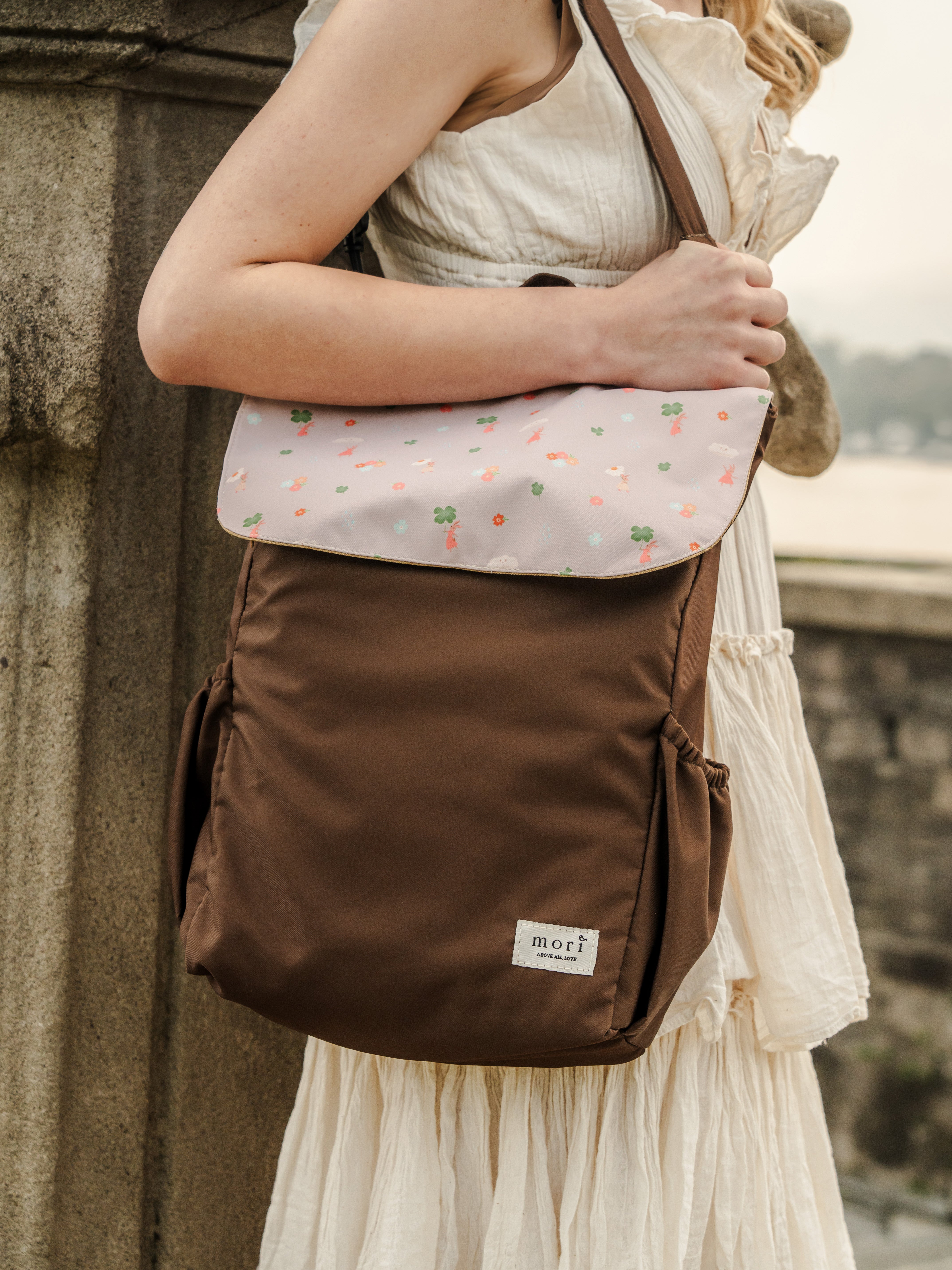 Whimsical Joy Rabbits Brown Utility Backpack 3.0