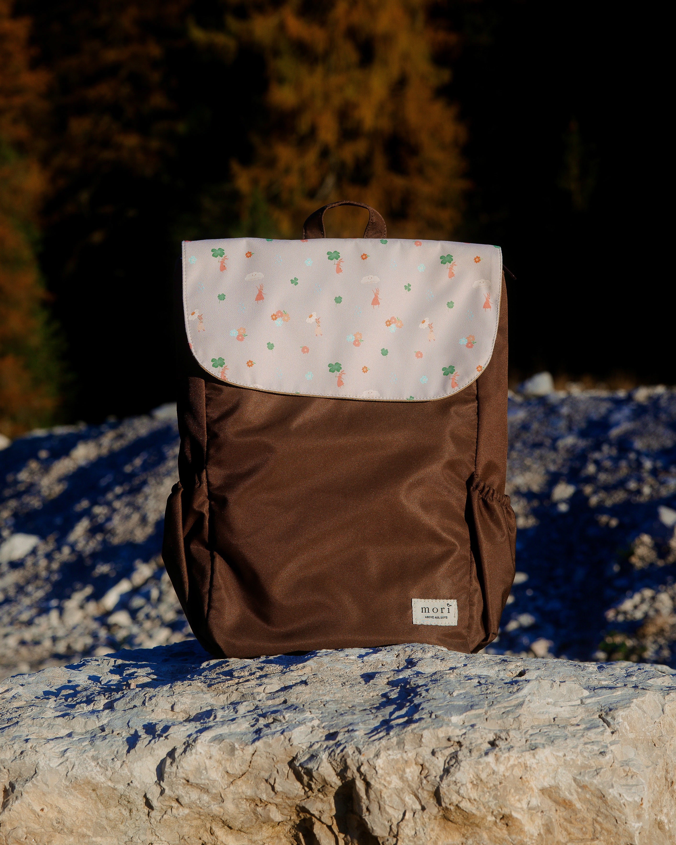 Whimsical Joy Rabbits Brown Utility Backpack 3.0