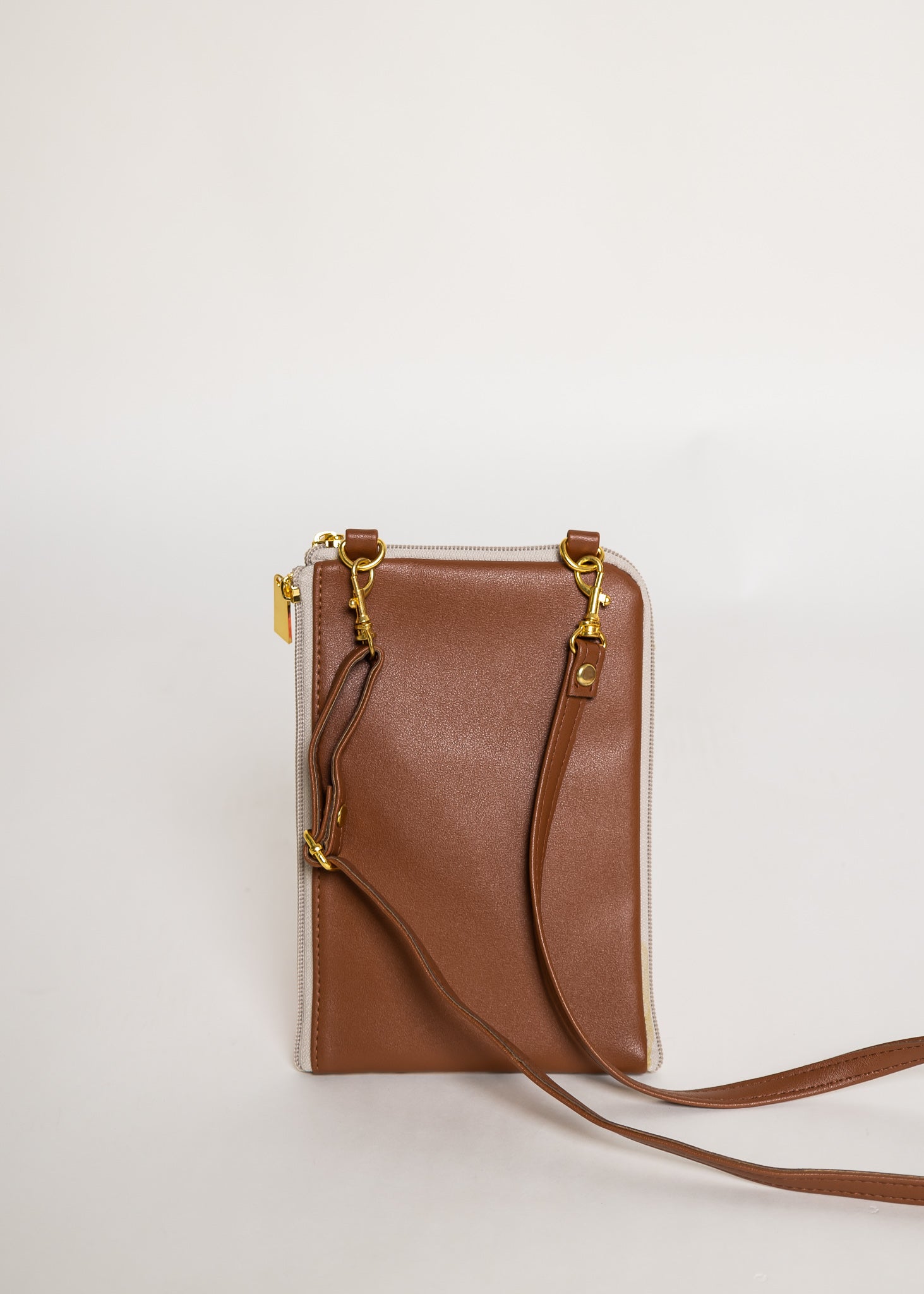 {{Premium}} Lace Brown Dual Zip Sling Bag {V2}
