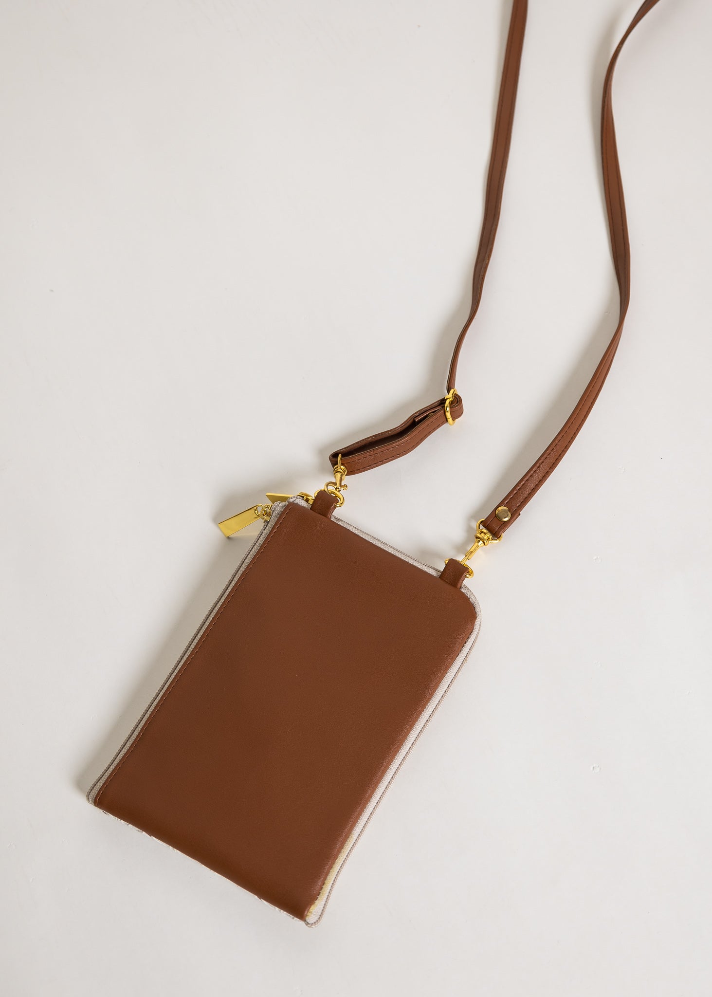 {{Premium}} Lace Brown Dual Zip Sling Bag {V2}