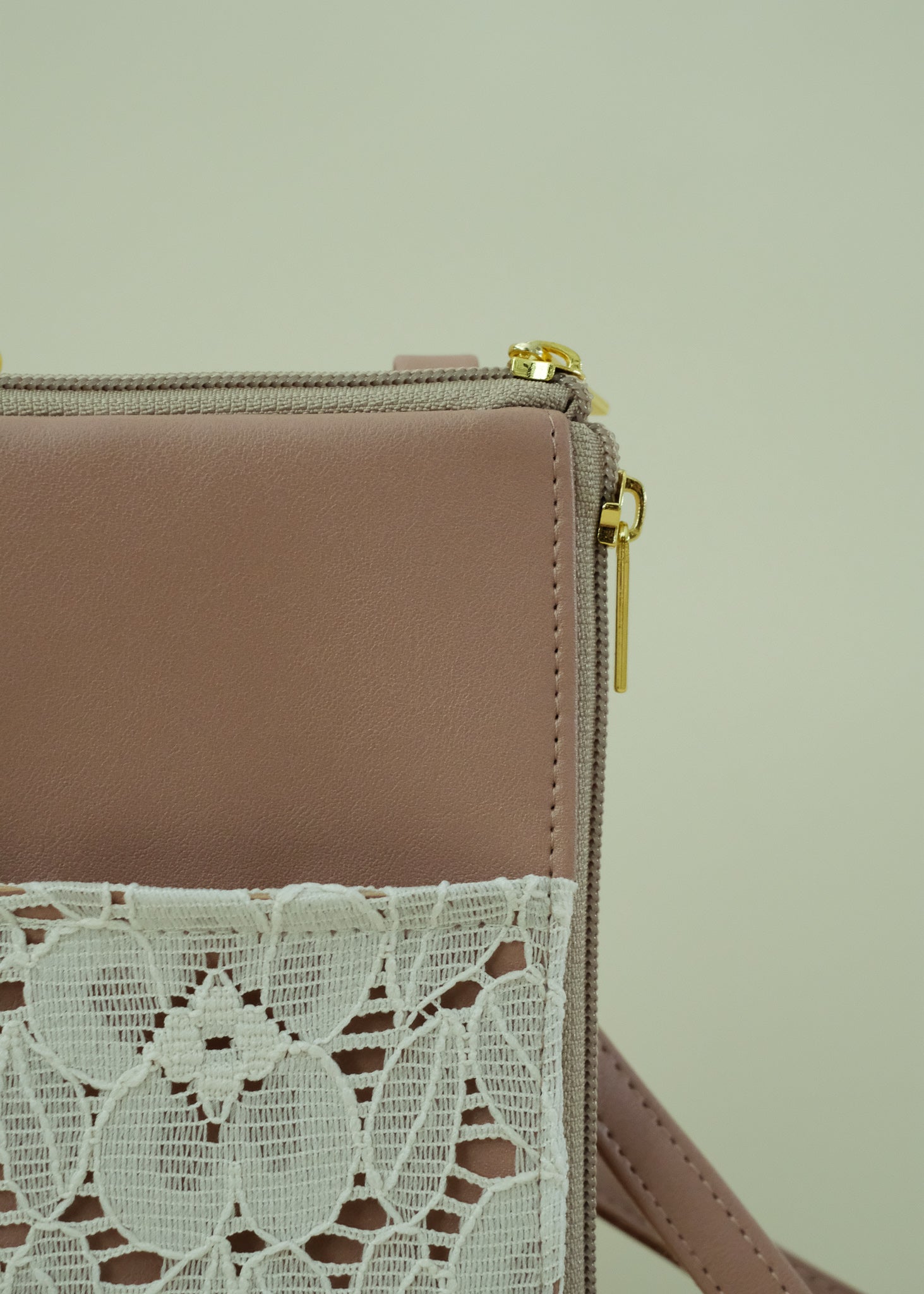 {{V1 Smaller Size}} Lace Vintage Rose Dual Zip Sling Bag